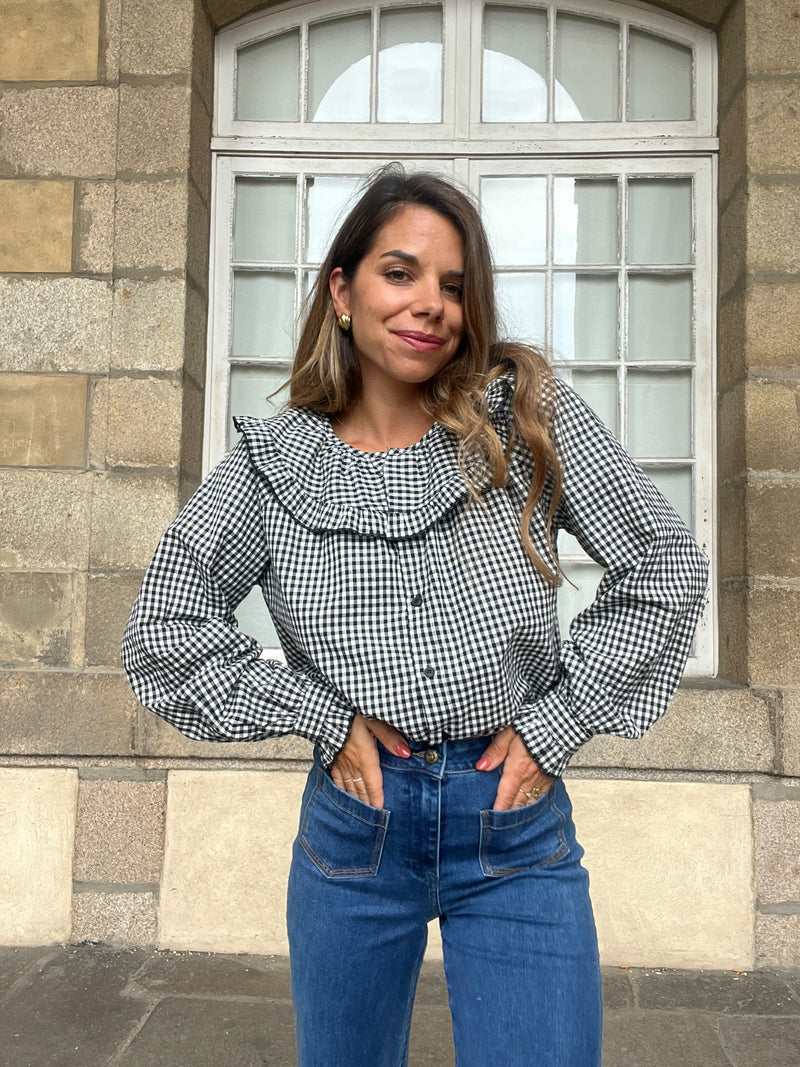 Blouse Vichy Capucine - Noire