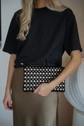 Revan Black - Studded Clutch