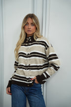 Logan Zipped Cardigan - Beige