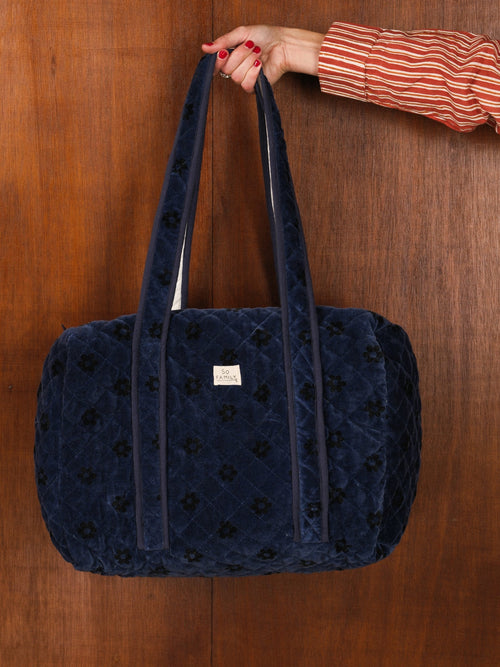 Sac Week End Velours Fleurs