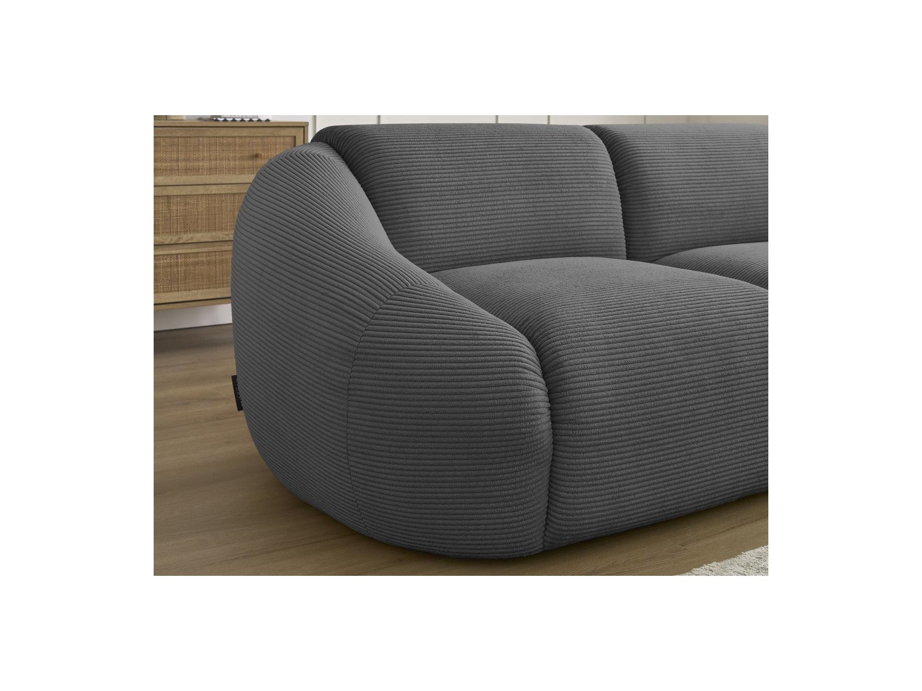 Fixed Straight 2-Seater Sofa - Tina - Corduroy