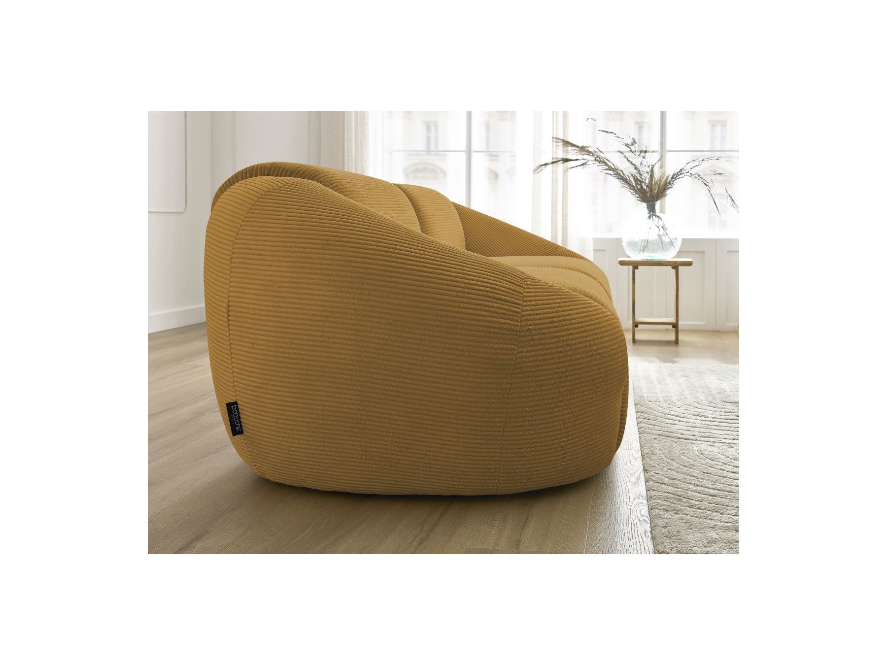 Fixed Straight 2-Seater Sofa - Tina - Corduroy