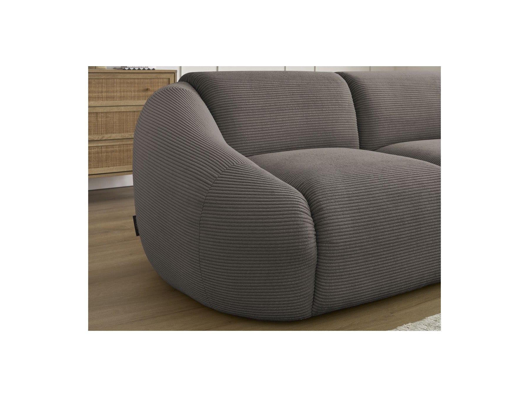 Fixed Straight 2-Seater Sofa - Tina - Corduroy