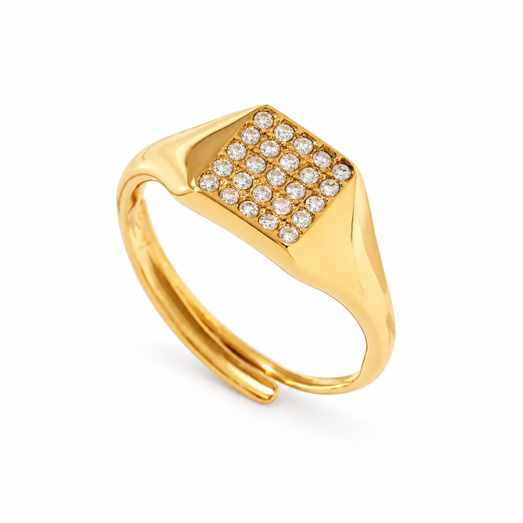 Bague Petite Chevalière Ajustable - Doré Ou Argent