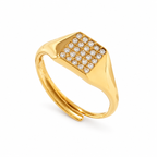 Bague Petite Chevalière Ajustable - Doré Ou Argent