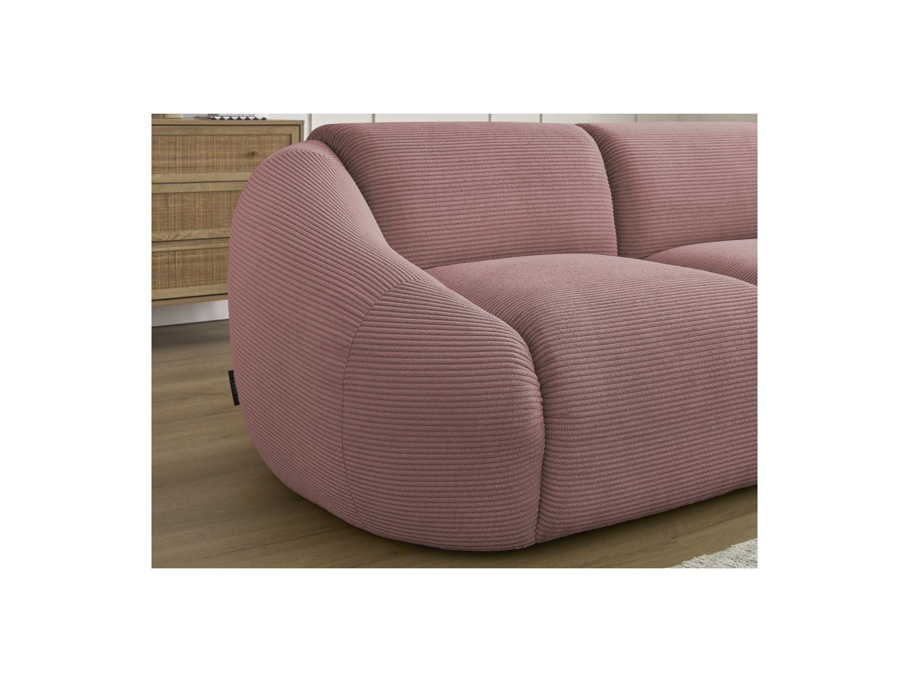 Fixed Straight 2-Seater Sofa - Tina - Corduroy