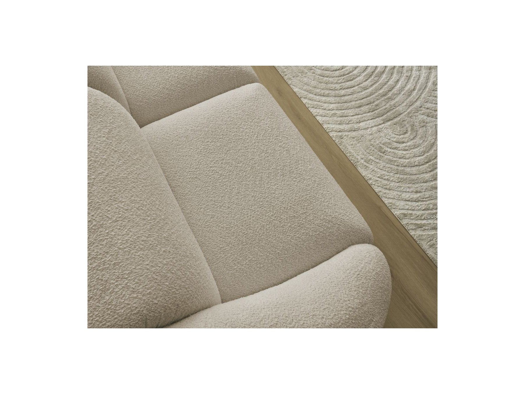 Fixed Straight 3-Seater Sofa - Tina - Bouclé Fabric