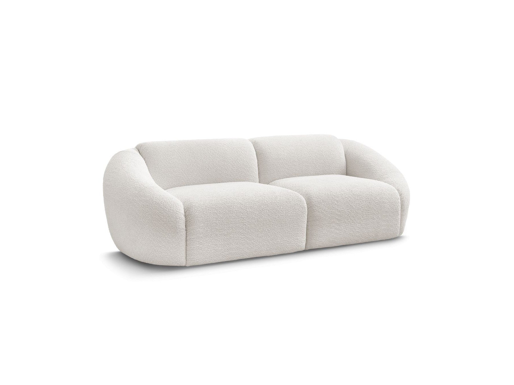 Fixed Straight 3-Seater Sofa - Tina - Bouclé Fabric