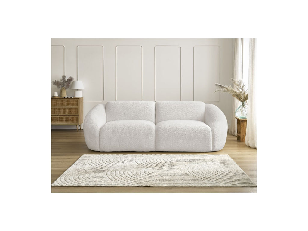 Fixed Straight 3-Seater Sofa - Tina - Bouclé Fabric