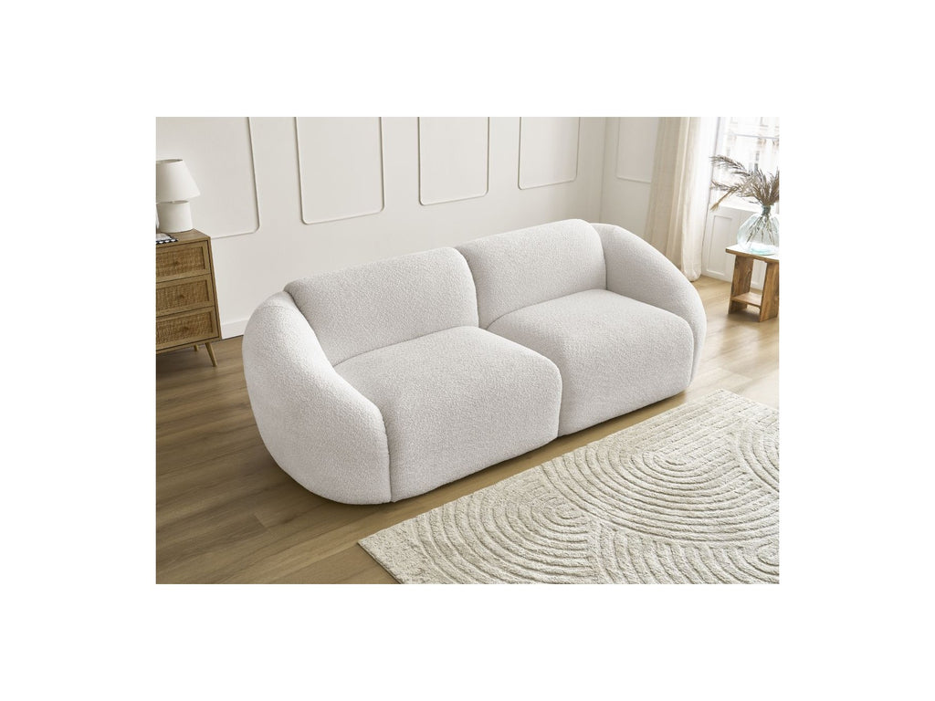 Fixed Straight 3-Seater Sofa - Tina - Bouclé Fabric