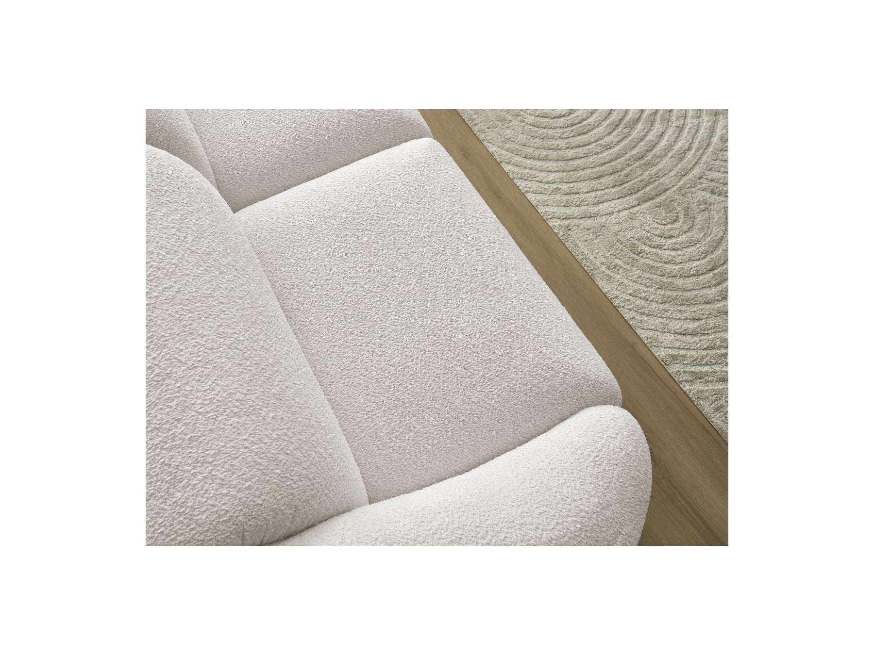 Fixed Straight 3-Seater Sofa - Tina - Bouclé Fabric