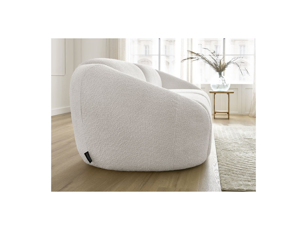 Fixed Straight 3-Seater Sofa - Tina - Bouclé Fabric