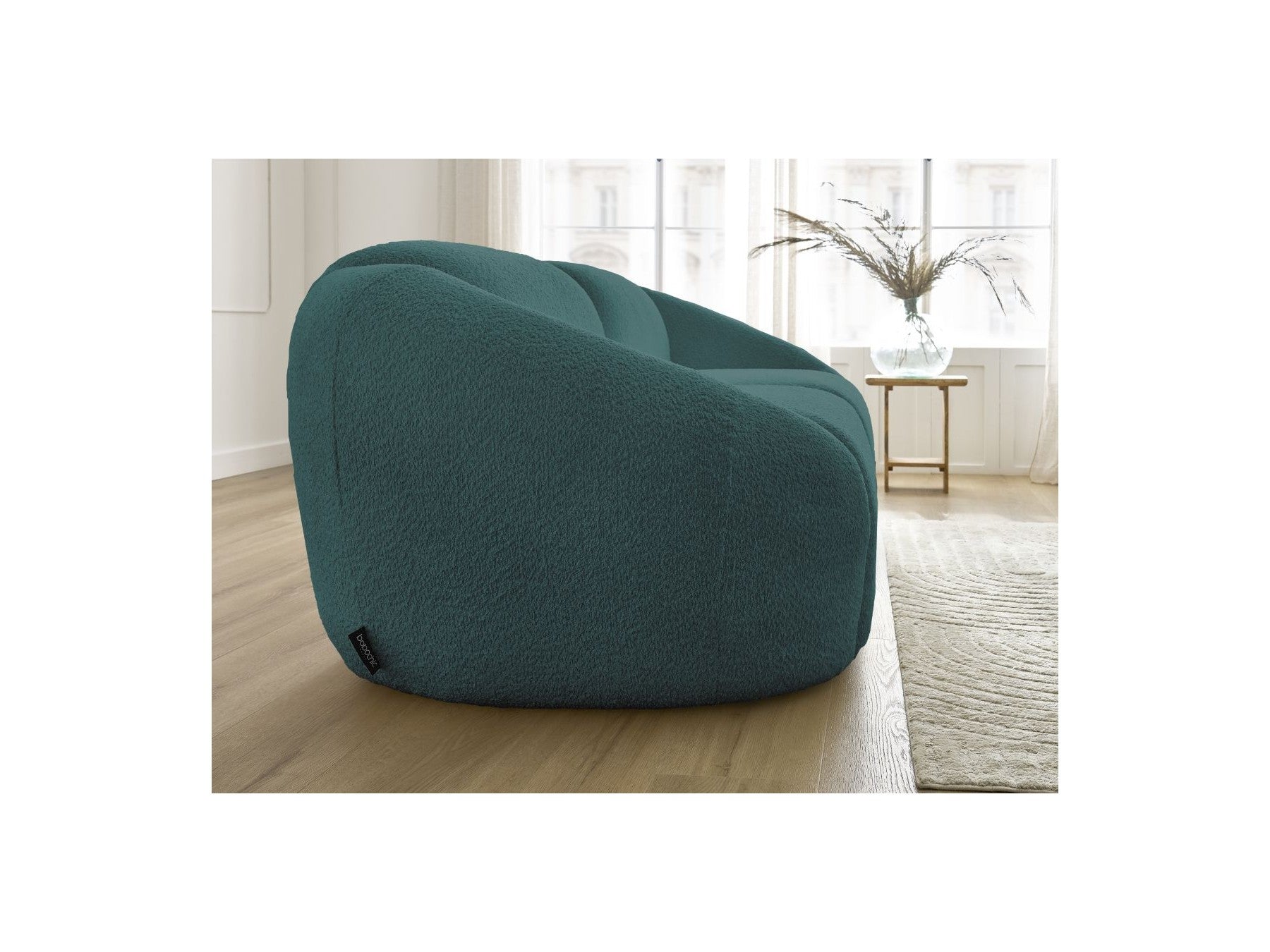 Fixed Straight 3-Seater Sofa - Tina - Bouclé Fabric