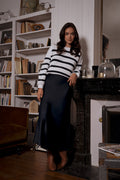 Skirt Pink Satin Navy