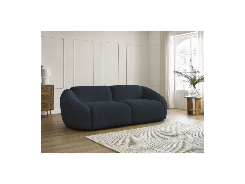 Fixed Straight 3-Seater Sofa - Tina - Bouclé Fabric