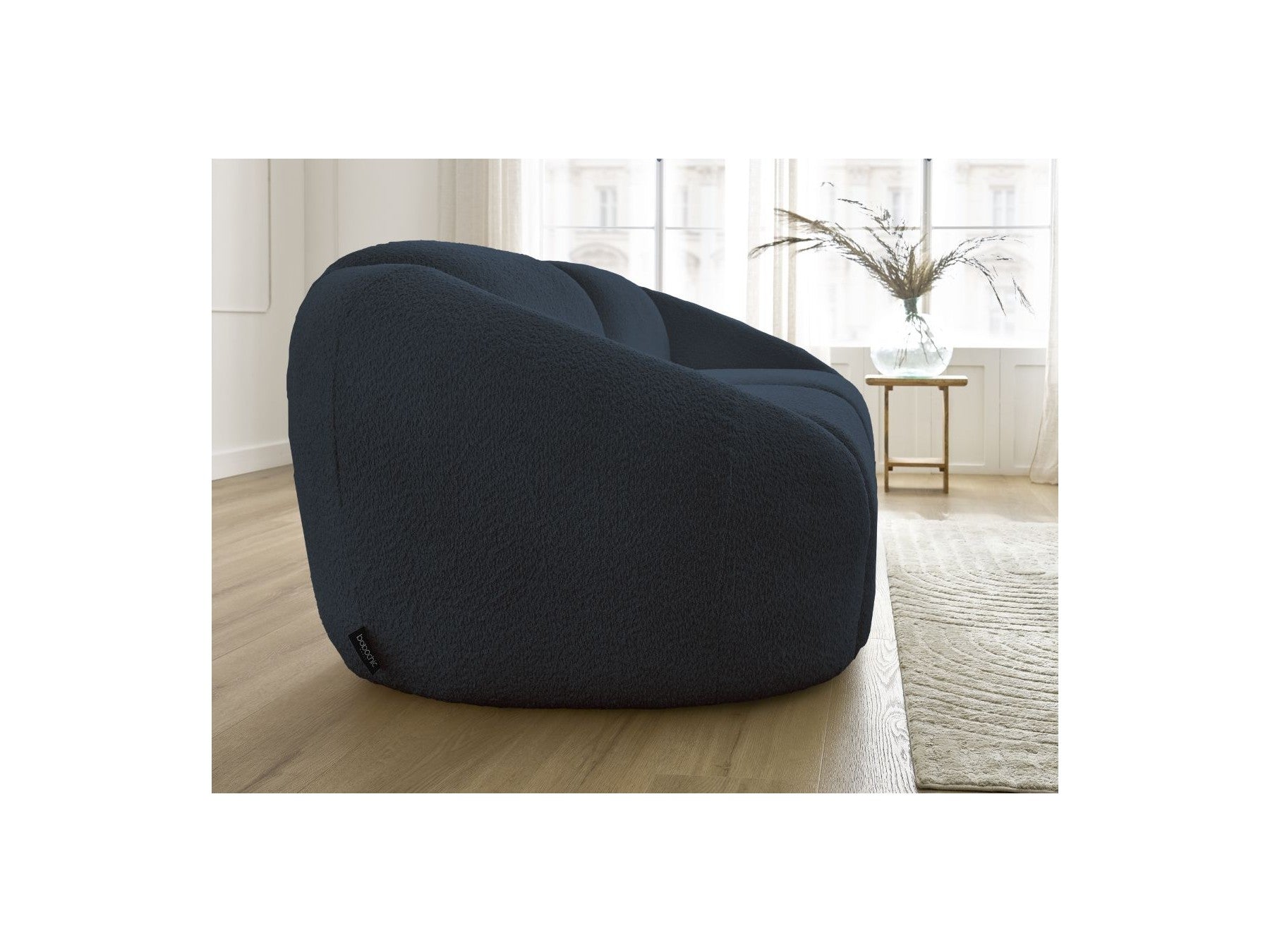 Fixed Straight 3-Seater Sofa - Tina - Bouclé Fabric