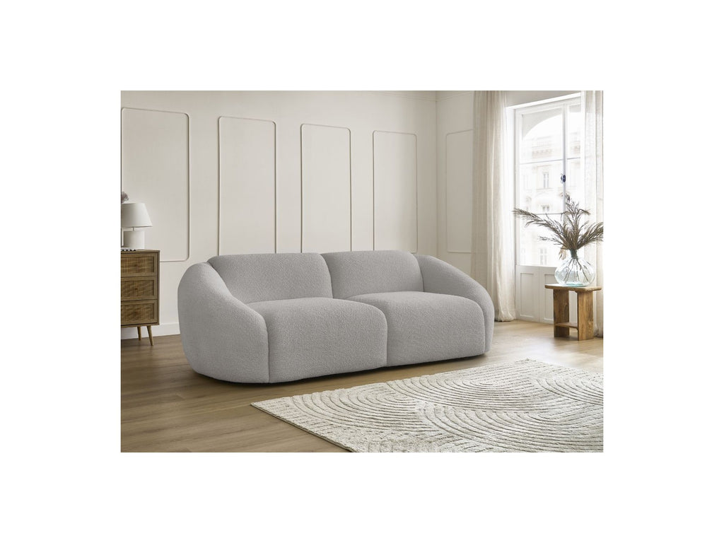Fixed Straight 3-Seater Sofa - Tina - Bouclé Fabric