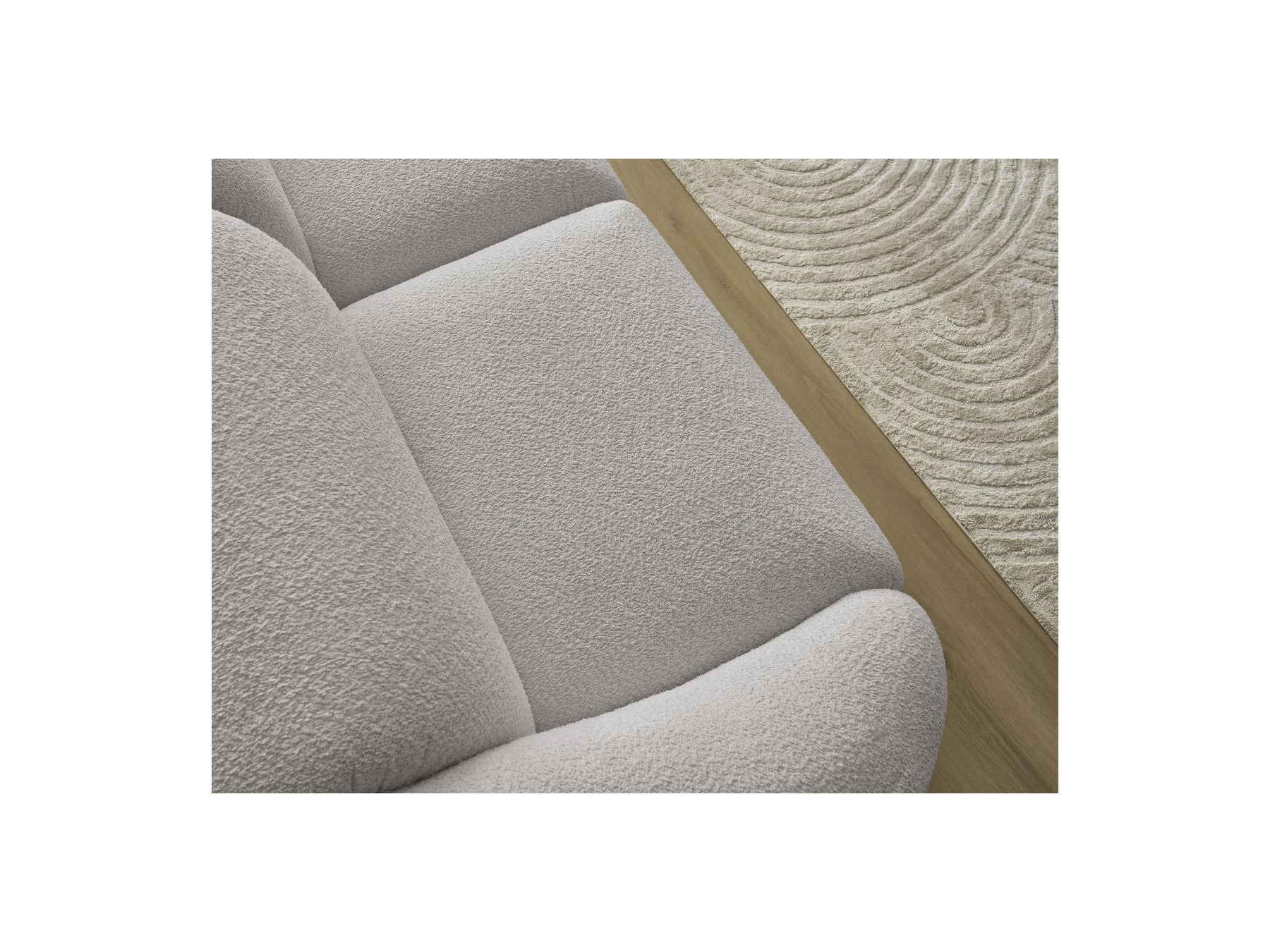 Fixed Straight 3-Seater Sofa - Tina - Bouclé Fabric