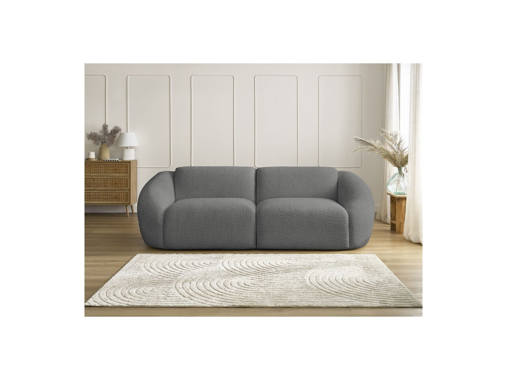 Fixed Straight 3-Seater Sofa - Tina - Bouclé Fabric