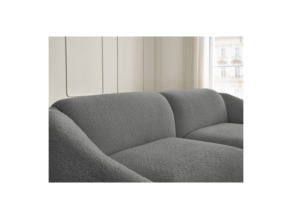Fixed Straight 3-Seater Sofa - Tina - Bouclé Fabric