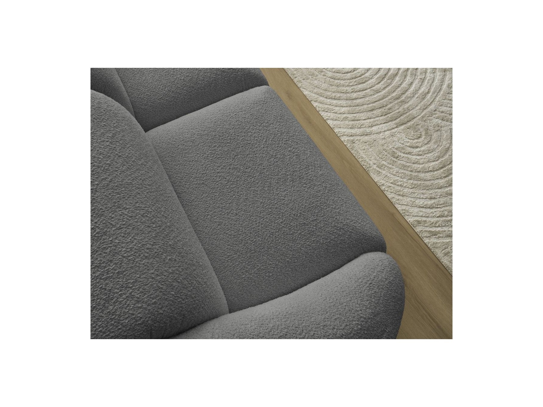Fixed Straight 3-Seater Sofa - Tina - Bouclé Fabric