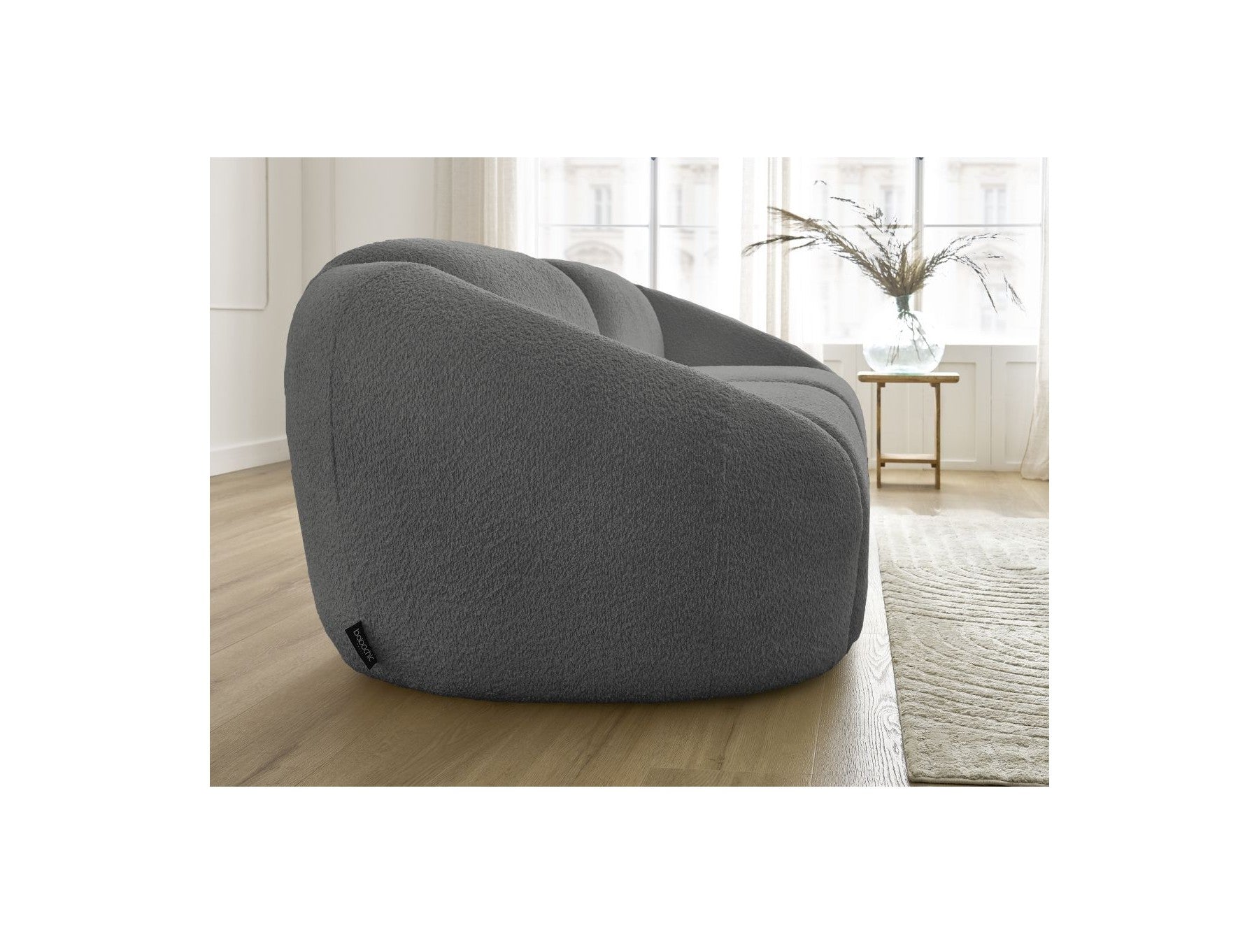 Fixed Straight 3-Seater Sofa - Tina - Bouclé Fabric