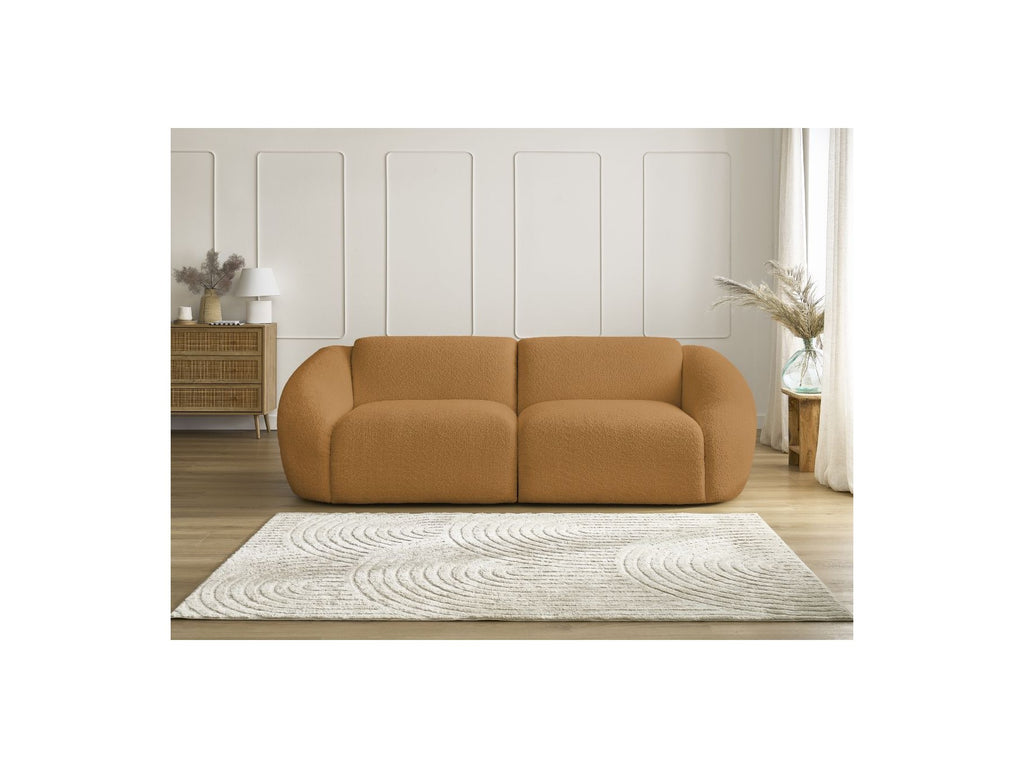 Fixed Straight 3-Seater Sofa - Tina - Bouclé Fabric
