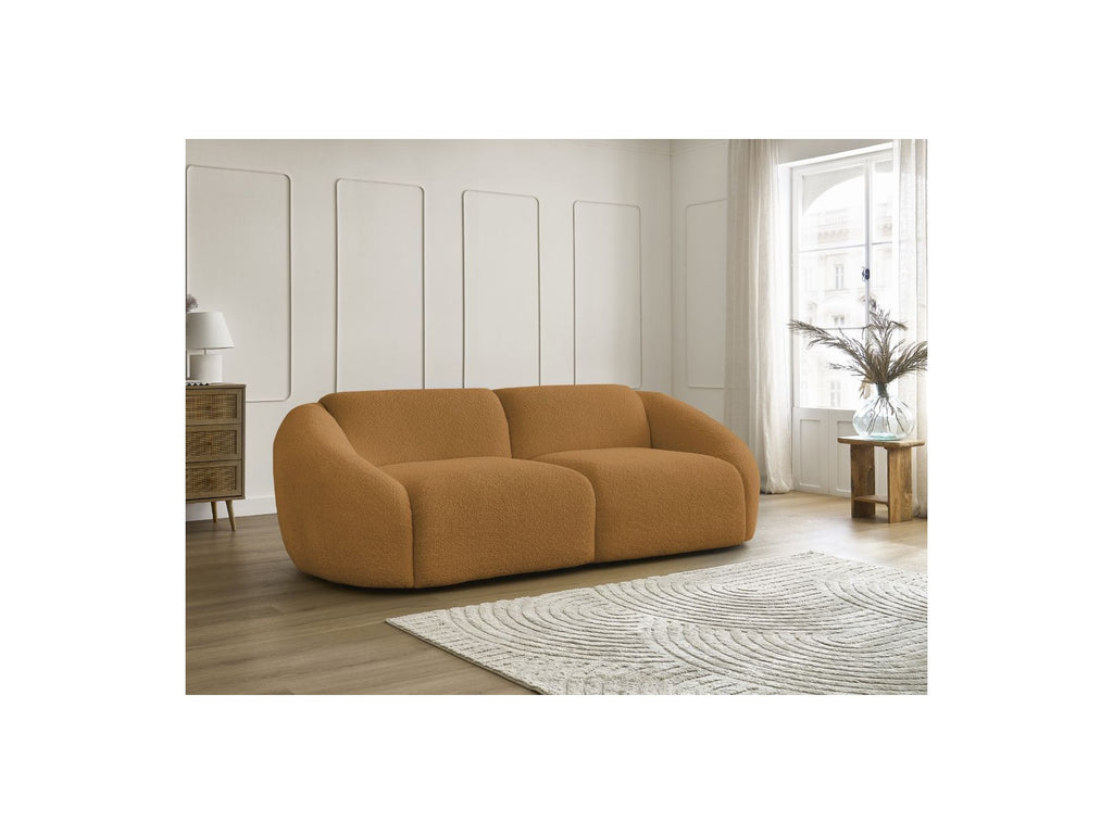 Fixed Straight 3-Seater Sofa - Tina - Bouclé Fabric