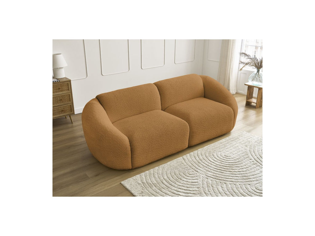 Fixed Straight 3-Seater Sofa - Tina - Bouclé Fabric