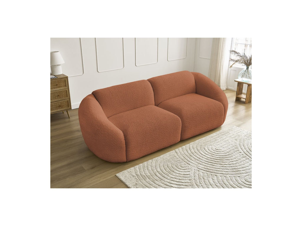 Fixed Straight 3-Seater Sofa - Tina - Bouclé Fabric