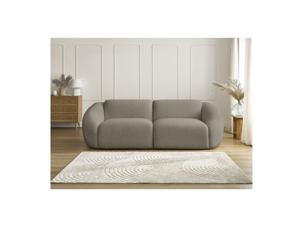 Fixed Straight 3-Seater Sofa - Tina - Bouclé Fabric