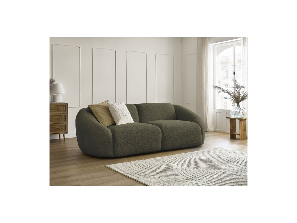 Fixed Straight 3-Seater Sofa - Tina - Bouclé Fabric