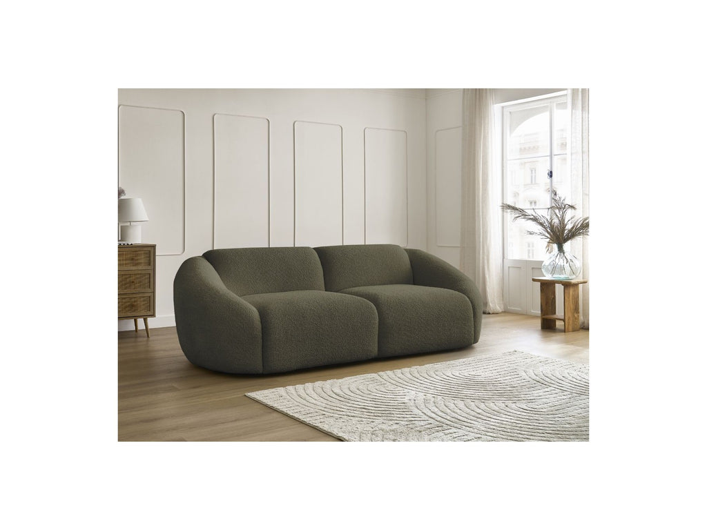 Fixed Straight 3-Seater Sofa - Tina - Bouclé Fabric