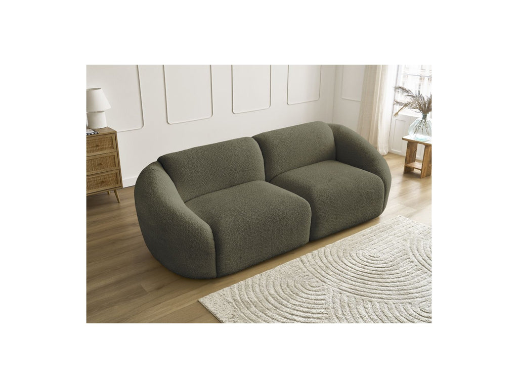 Fixed Straight 3-Seater Sofa - Tina - Bouclé Fabric
