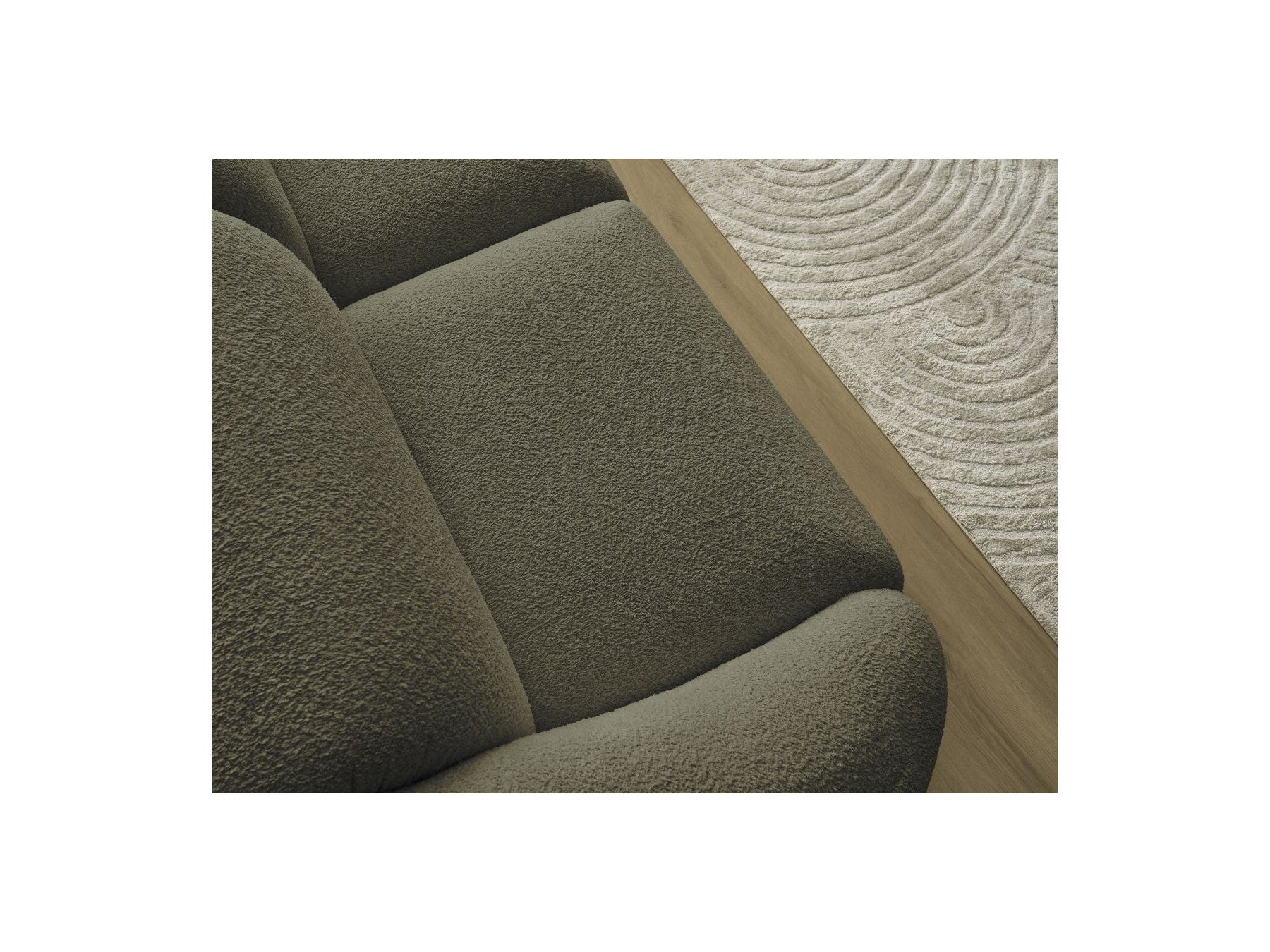 Fixed Straight 3-Seater Sofa - Tina - Bouclé Fabric