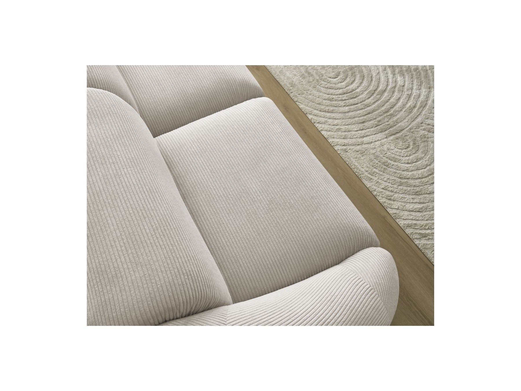 Fixed Straight 3-Seater Sofa - Tina - Corduroy