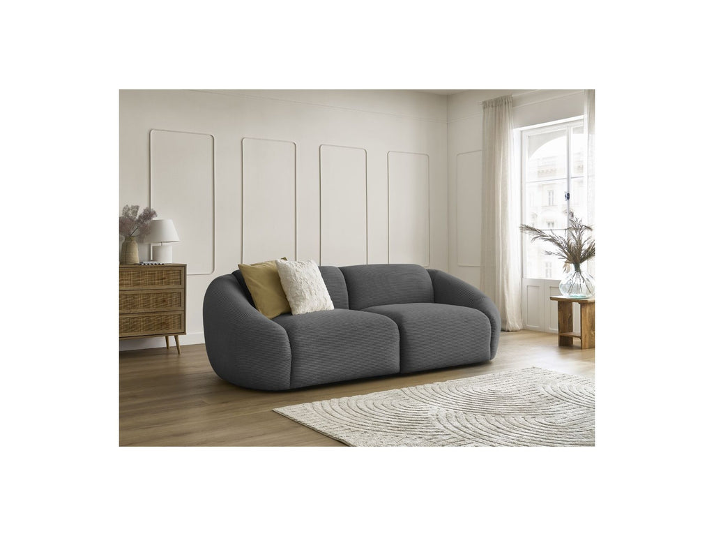Fixed Straight 3-Seater Sofa - Tina - Corduroy