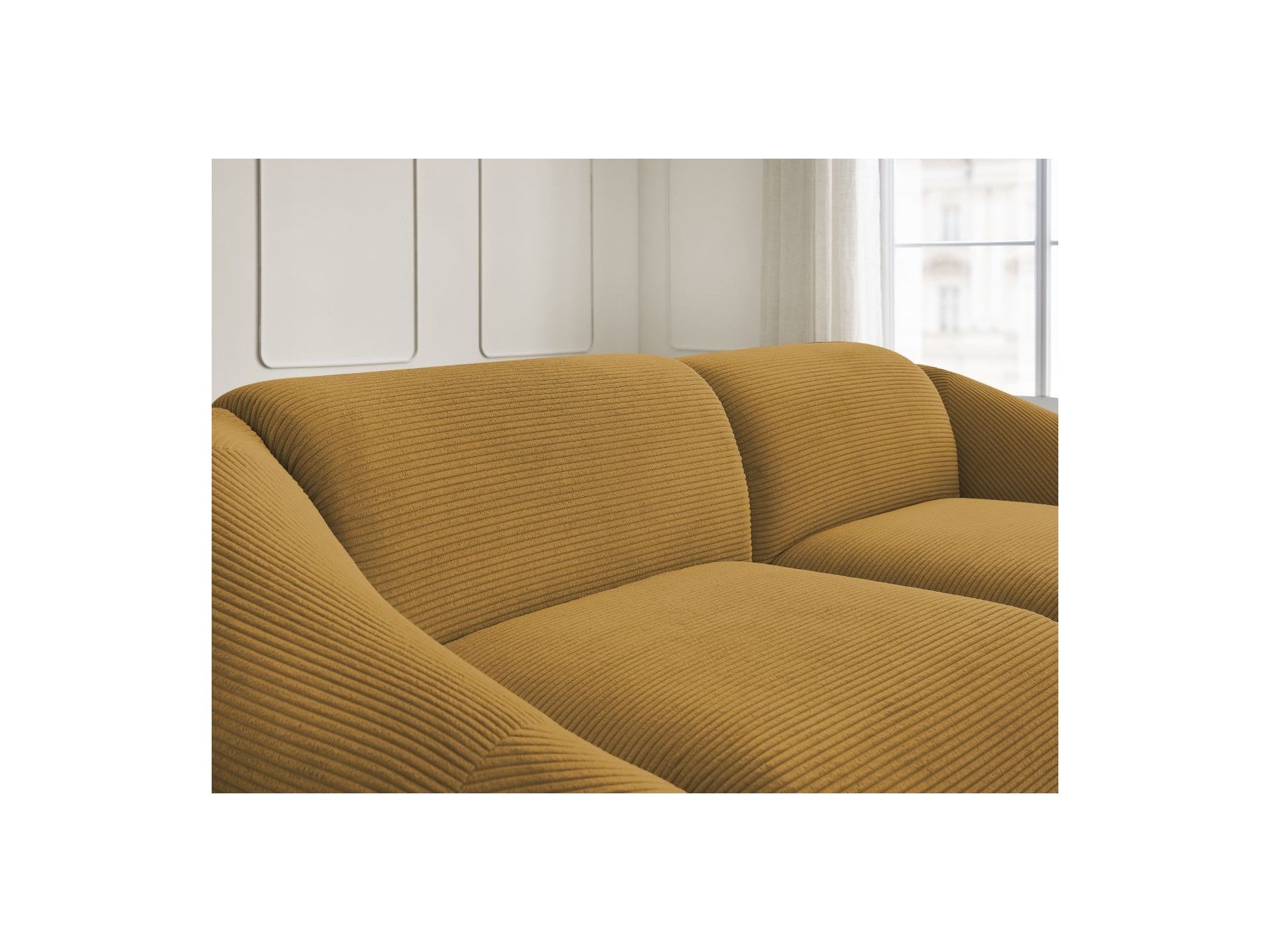 Fixed Straight 3-Seater Sofa - Tina - Corduroy