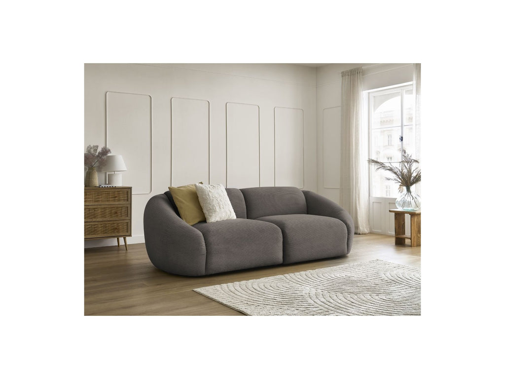 Fixed Straight 3-Seater Sofa - Tina - Corduroy