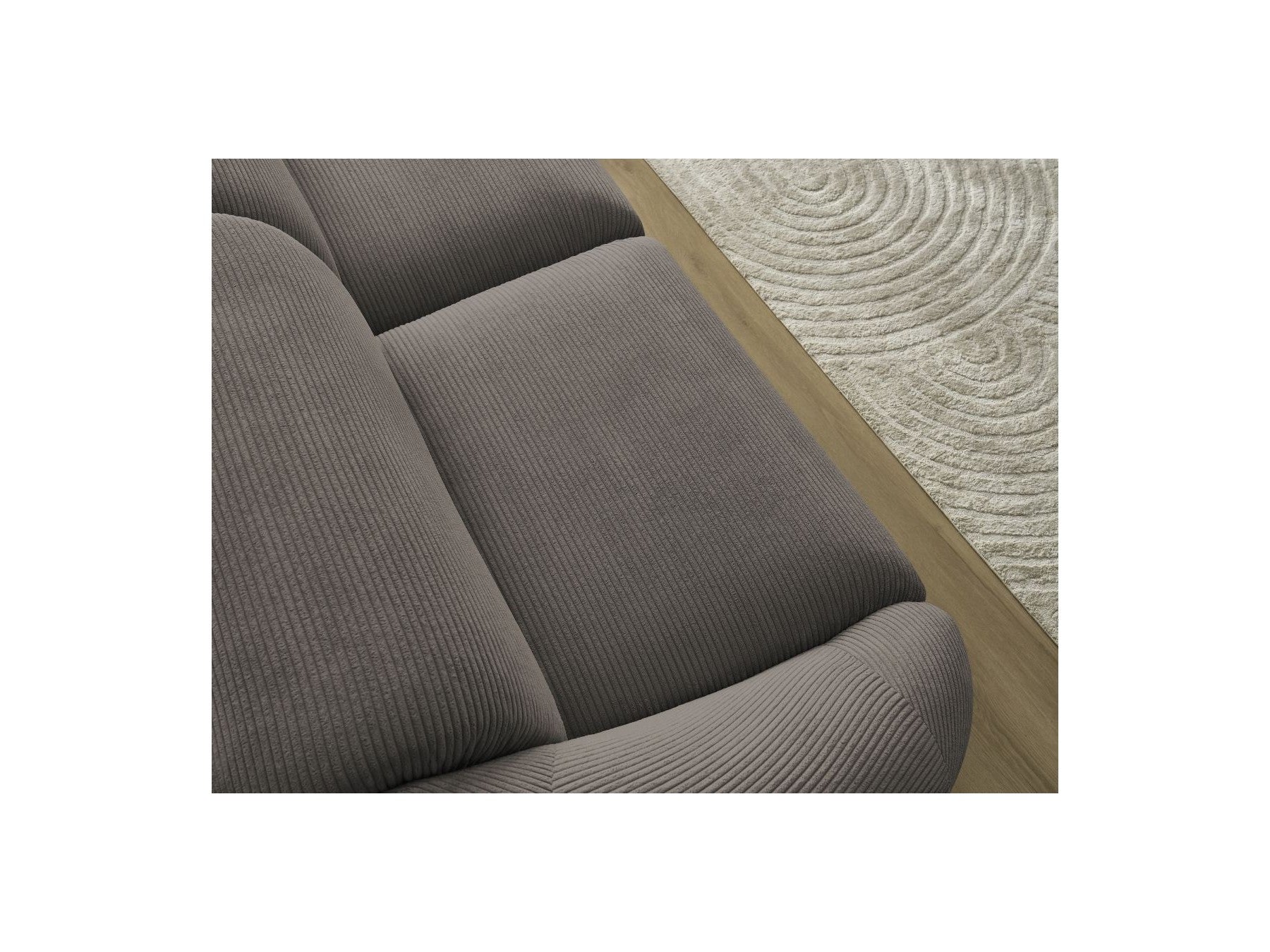 Fixed Straight 3-Seater Sofa - Tina - Corduroy