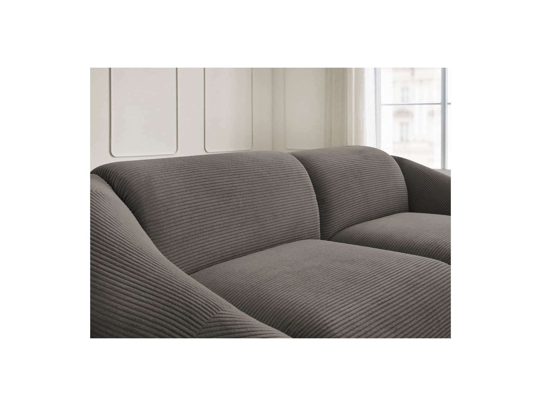 Fixed Straight 3-Seater Sofa - Tina - Corduroy