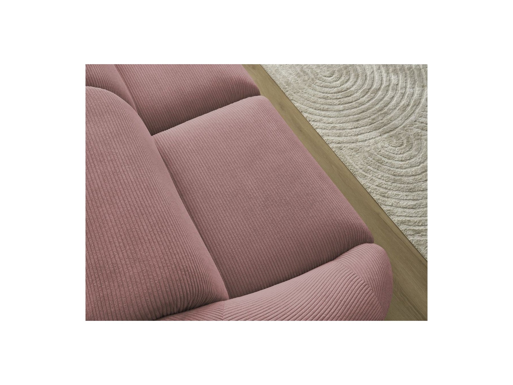 Fixed Straight 3-Seater Sofa - Tina - Corduroy
