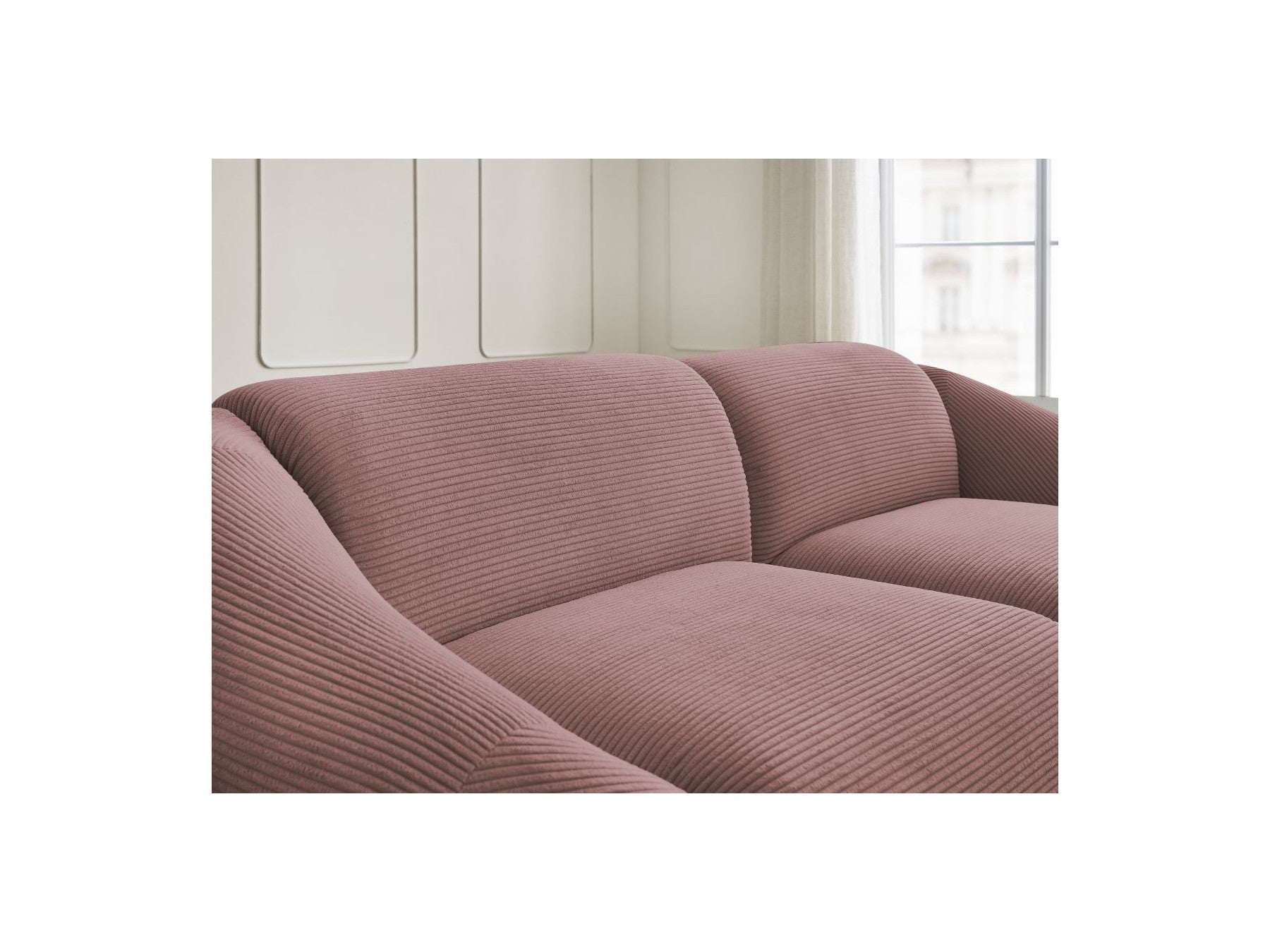 Fixed Straight 3-Seater Sofa - Tina - Corduroy