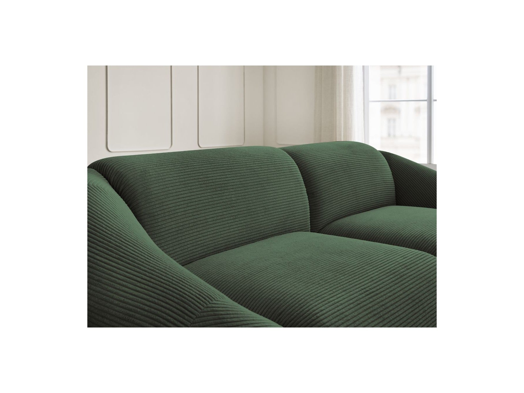 Fixed Straight 3-Seater Sofa - Tina - Corduroy