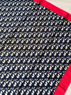 Foulard Christian Dior – Modèle Monogramme Bleu Et Rose