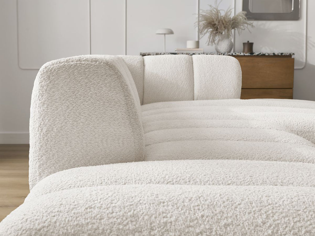 Modular Fixed Corner Sofa - Annecy - Bouclé Fabric - Right-Hand Corner