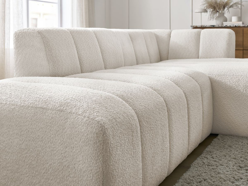 Modular Fixed Corner Sofa - Annecy - Bouclé Fabric - Right-Hand Corner