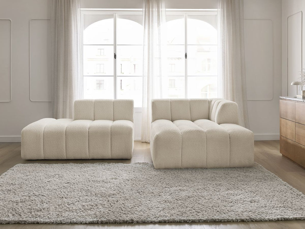 Modular Fixed Corner Sofa - Annecy - Bouclé Fabric - Right-Hand Corner