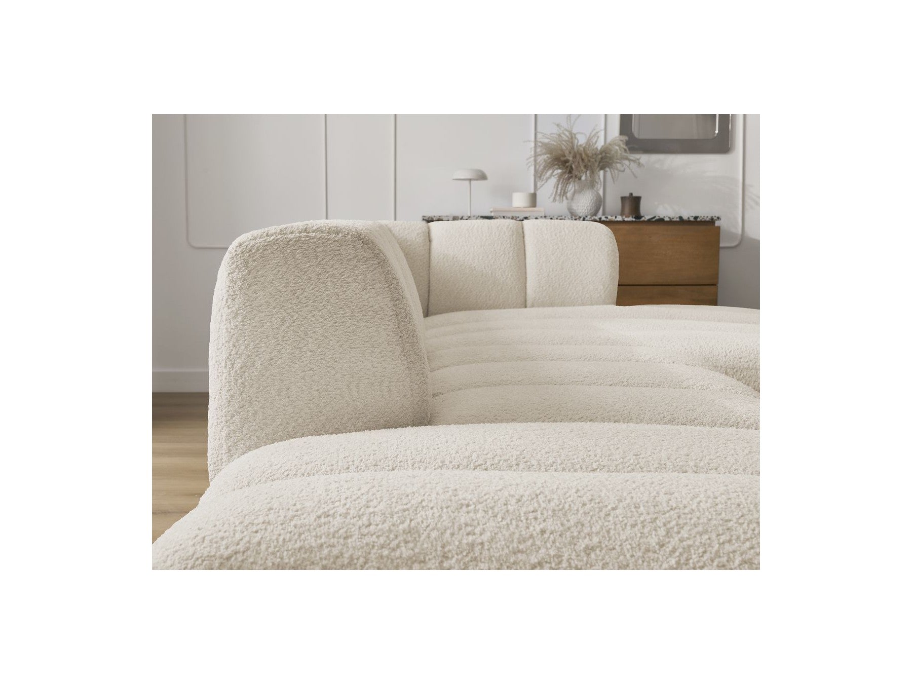 Modular Fixed Corner Sofa - Annecy - Bouclé Fabric - Right-Hand Corner