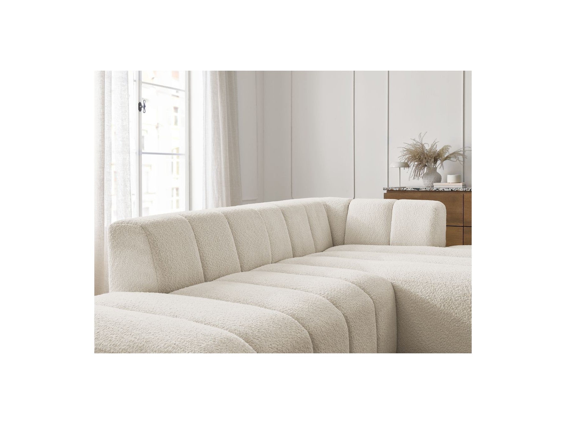 Modular Fixed Corner Sofa - Annecy - Bouclé Fabric - Right-Hand Corner